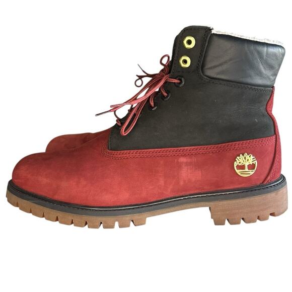 Timberland Other - Mens Timberland A2MJM Premium 6" Leather Fleece Lined Combat Boot Size 10.5M Red